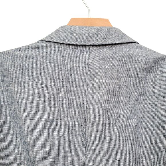 Banana Republic Sport Blazer Mens 40S Blue Linen Blend Tailored Fit Elbow Patch - Picture 5 of 12